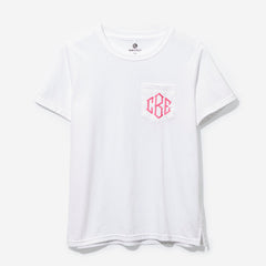 Monogrammed Short Sleeve Shirt | White