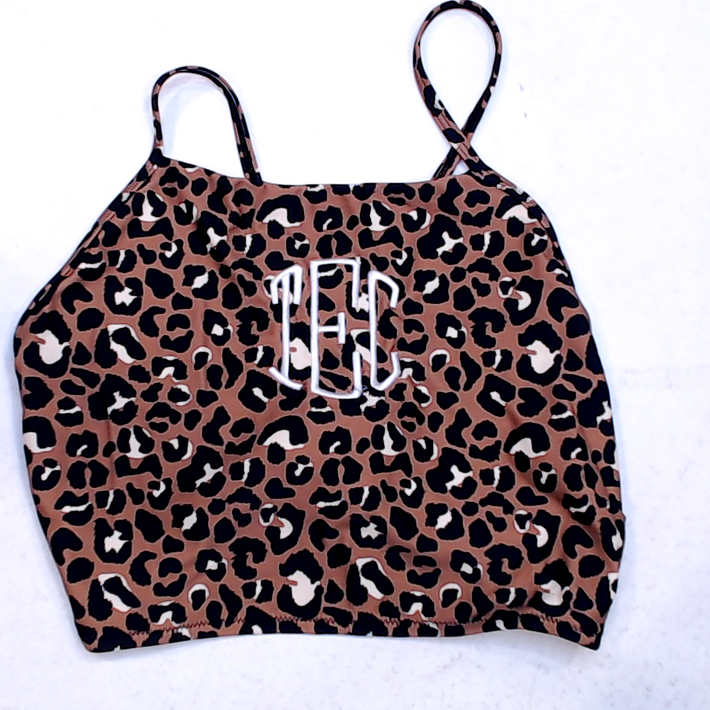 BLOOPER SWIM: Monogrammed High Neck Bikini Top
