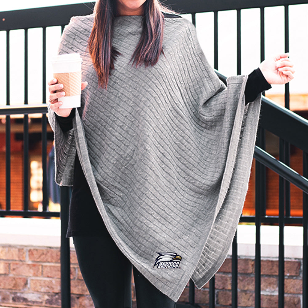 Georgia Southern Eagles Poncho with coffee cup
