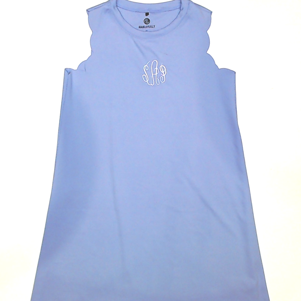 BLOOPER KIDS: Monogrammed Girls Scallop Dress