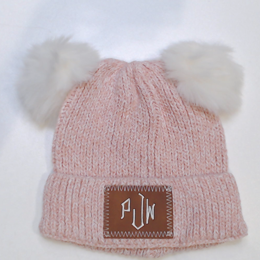 BLOOPER KIDS: Monogrammed Kids Pom Pom Beanie