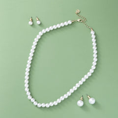 pearl necklace 8mm 12mm earrings nm on green