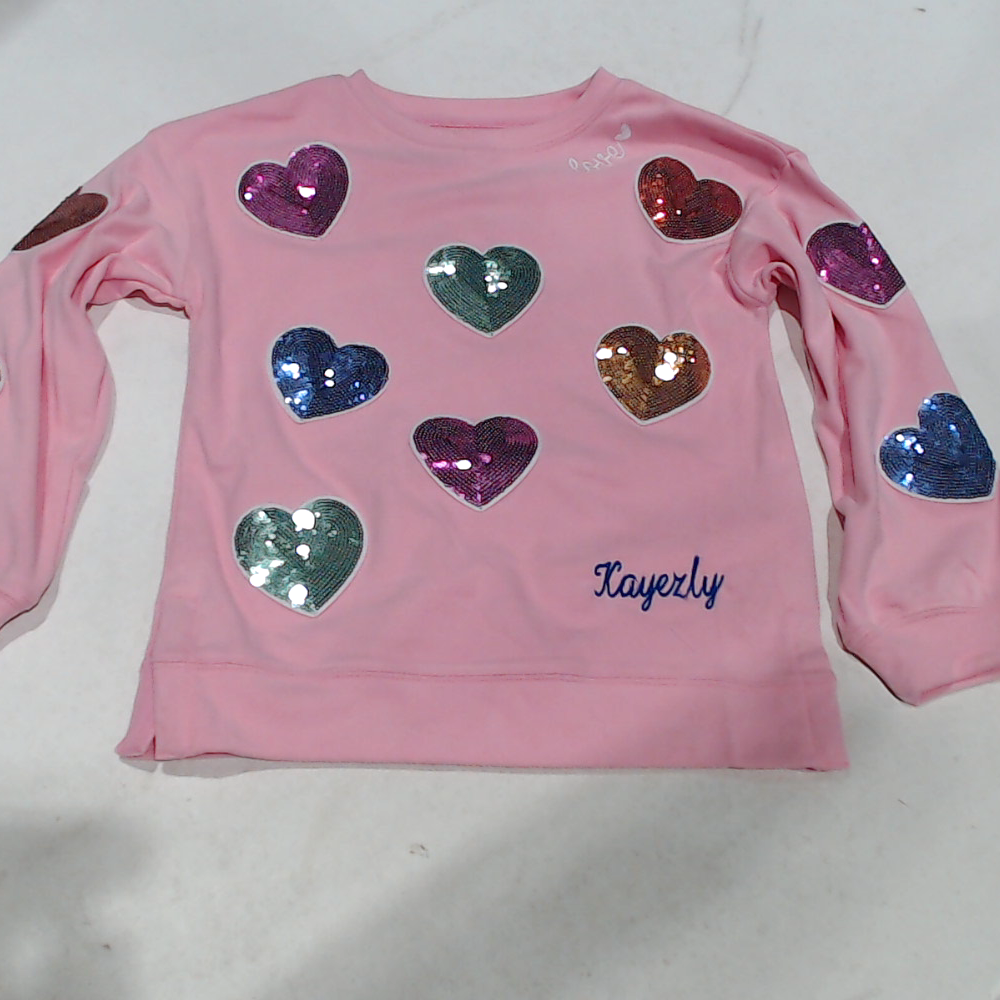 BLOOPER KIDS: Monogrammed Kids Sequin Hearts Sweatshirt