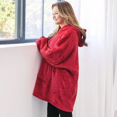 side of crimson blanket hoodie 
