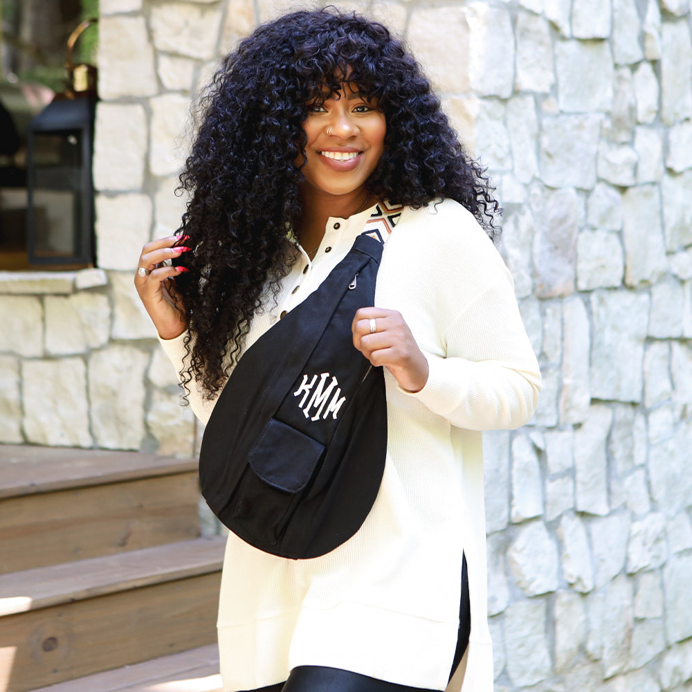 sienna sling pack on mia