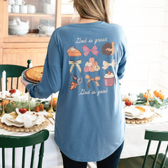 slate fall t-shirt on emily back view
