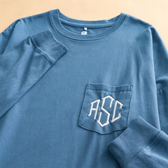 slate long sleeve shirt up close