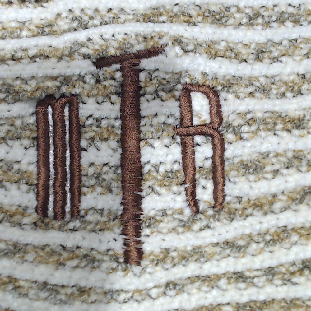 BLOOPER CLOTHING: Monogrammed Striped Chenille Poncho