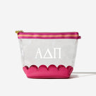 Alpha Delta Pi Scalloped Clear Cosmetic Case | Hot Pink