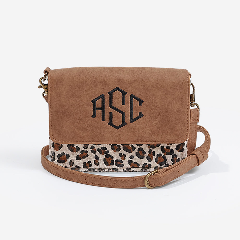 Monogrammed Stadium Approved Crossbody | Leopard Print