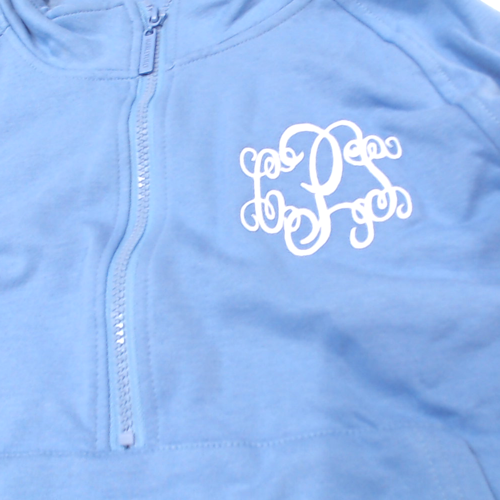 BLOOPER CLOTHING: Monogrammed Quarter Zip Pullover