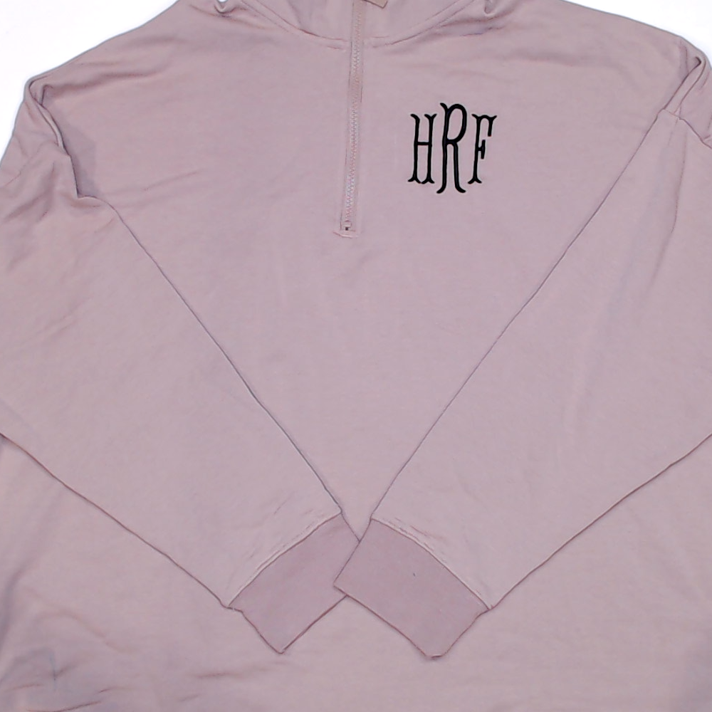 BLOOPER CLOTHING: Monogrammed Quarter Zip Sweatshirt