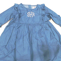 BLOOPER KIDS: Monogrammed Kids Ruffle Denim Dress