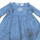 BLOOPER KIDS: Monogrammed Kids Ruffle Denim Dress