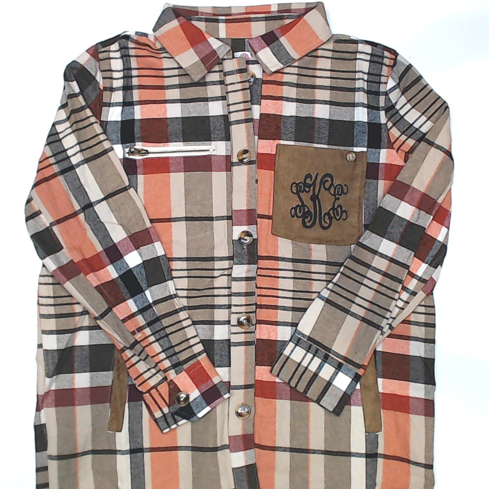 BLOOPER CLOTHING: Monogrammed Plaid Shirt Jacket