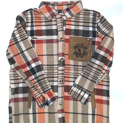 BLOOPER CLOTHING: Monogrammed Plaid Shirt Jacket