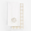 monogrammed hand towel set in khaki