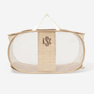 Monogrammed Pop Up Hamper | Khaki Pebbles