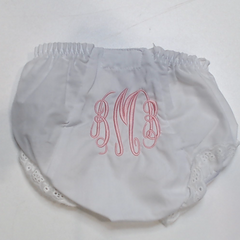 BLOOPER KIDS: Monogrammed White Eyelet Baby Bloomers