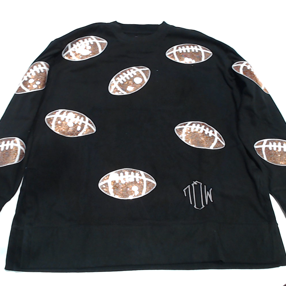 BLOOPER CLOTHING: Monogrammed Sequin Sports Sweatshirt