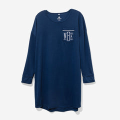 Monogrammed Nightgown Dress in Navy