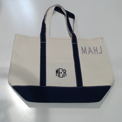 BLOOPER BAG: Monogrammed Mahjong Large Canvas Tote
