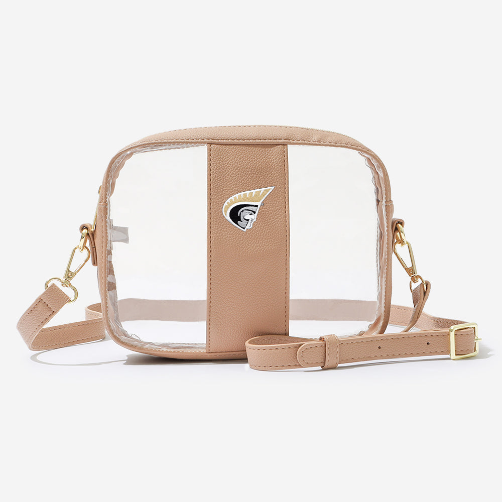 anderson trojans clear stadium crossbody in tan
