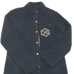 BLOOPER CLOTHING: Monogrammed Leopard Sherpa Jacket