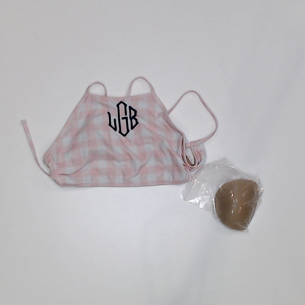 BLOOPER SWIM: Monogrammed High Neck Bikini Top