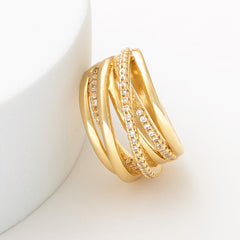 Chunky layered ring on white