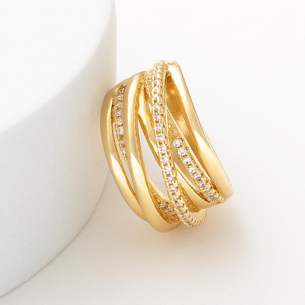 Chunky layered ring on white