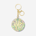 Monogrammed Resin Hearts Keychain in Multi