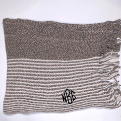 BLOOPER CLOTHING: Monogrammed Striped Chenille Poncho