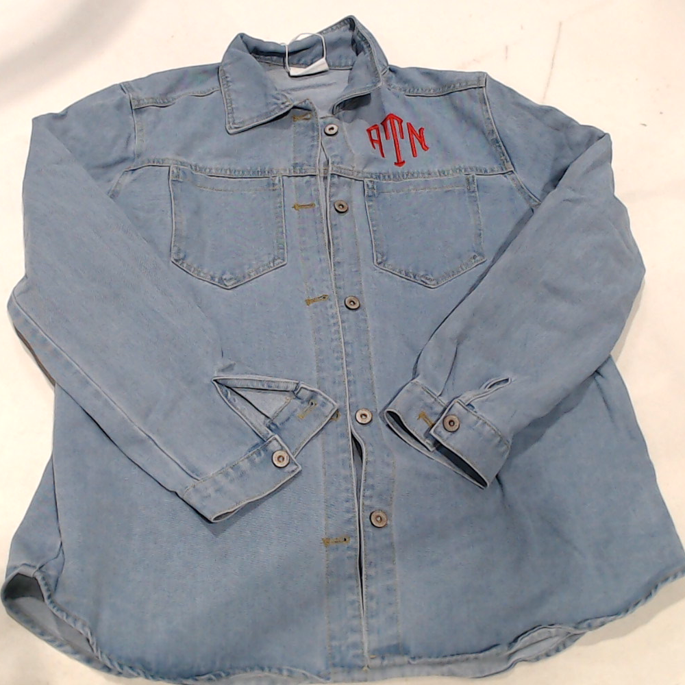 BLOOPER CLOTHING: Monogrammed Denim Shacket