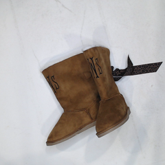 BLOOPER SHOES: Monogrammed Sherpa Tie Booties