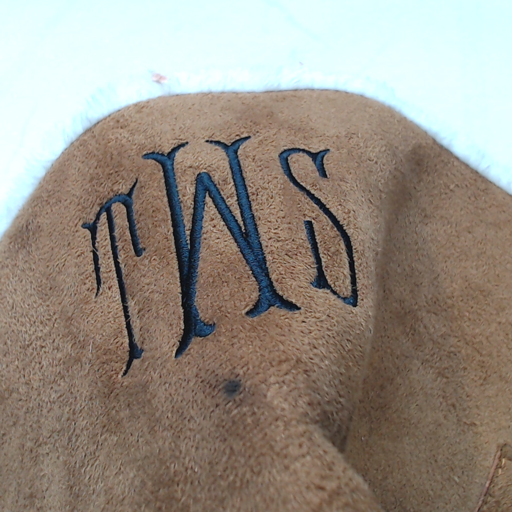 BLOOPER SHOES: Monogrammed Sherpa Tie Booties