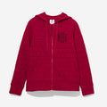 Monogrammed Quilted Hoodie in Red