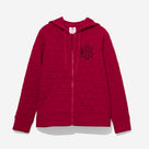 Monogrammed Quilted Hoodie | Red