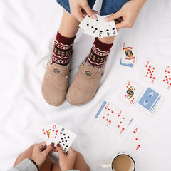 tan personalized clogs with cards