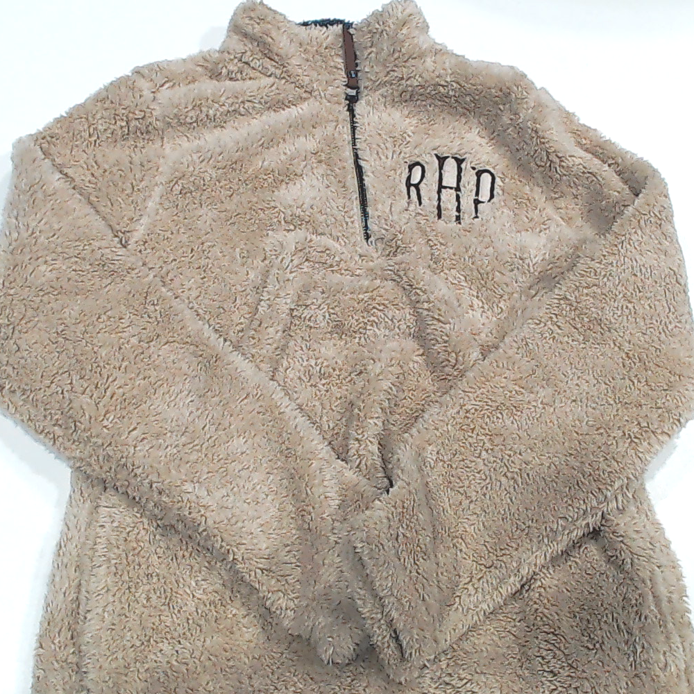 BLOOPER CLOTHING: Monogrammed Fuzzy Sherpa Pullover