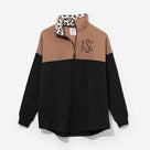 Monogrammed Quarter Zip Sweatshirt | Eclipse Leopard