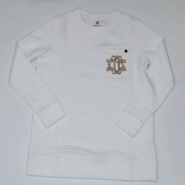 BLOOPER CLOTHING: Monogrammed Quilted Sweatshirt