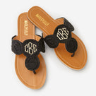 Monogrammed Crochet Sandals | Black