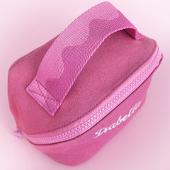 top of makeup bag in pink punch 