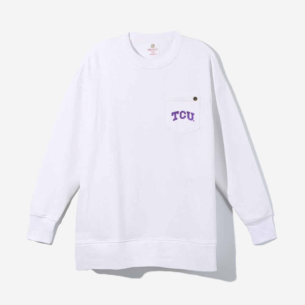 TCU Horned Frogs Crewneck Sweatshirt in White