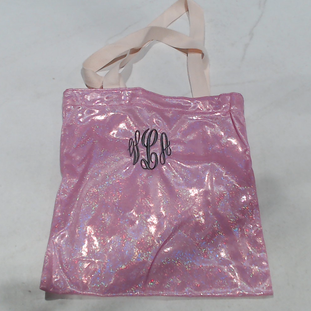 BLOOPER BAG: Monogrammed Shimmer Tote Bag