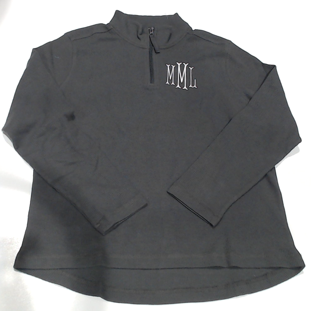 BLOOPER CLOTHING: Monogrammed Lightweight Waffle Quarter Zip Pullover