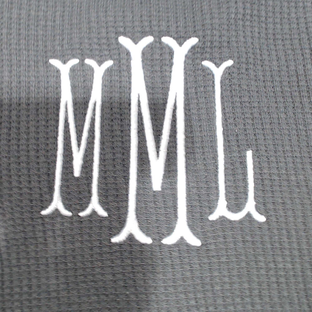 BLOOPER CLOTHING: Monogrammed Lightweight Waffle Quarter Zip Pullover