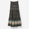 midi skirt in black paisley