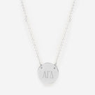 Alpha Gamma Delta Delicate Disc Necklace | Silver
